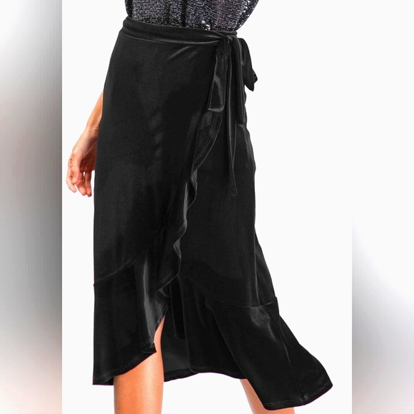 George black velvet tie-waist wrap skirt  in size xl - Picture 2 of 12